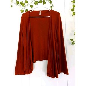 Blue Canoe Organic Brown Open Front Flowy Cardigan